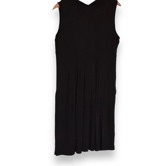 Calvin Klein Sleeveless Black A Line Rayon V Neck Size Medium Front Pockets - Picture 2 of 8